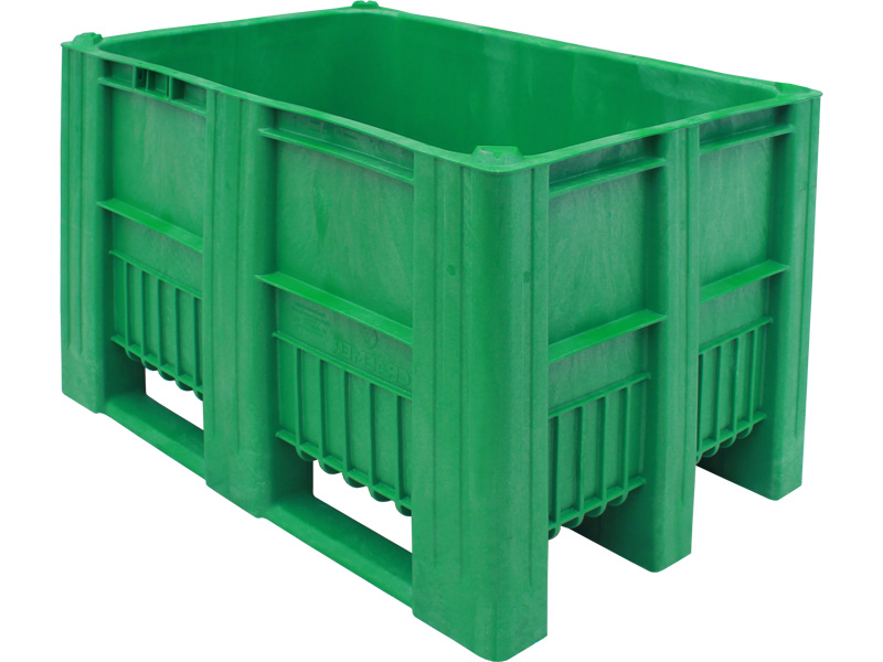 BoxPallet зеленый сплошной C-Box 1208 S (740) зеленый 1200x800x740 мм Полиэтилен низкого давления (HDPE)