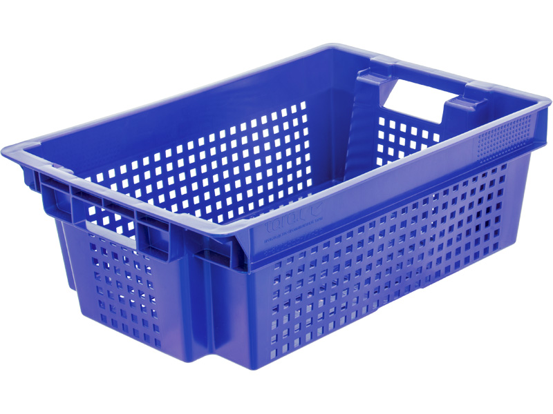 Ящик пищевой 102 мск пластиковый 600х400х200 мм на 1,4 кг синий