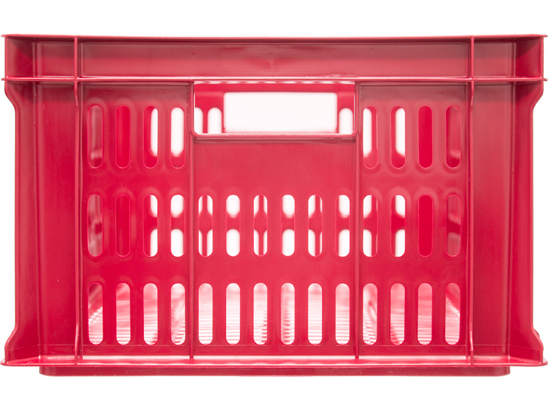 Ящик пищевой 201 пластиковый 600х400х250 мм с перфорацией для хранения и перевозки колбасных изделий и мяса красный