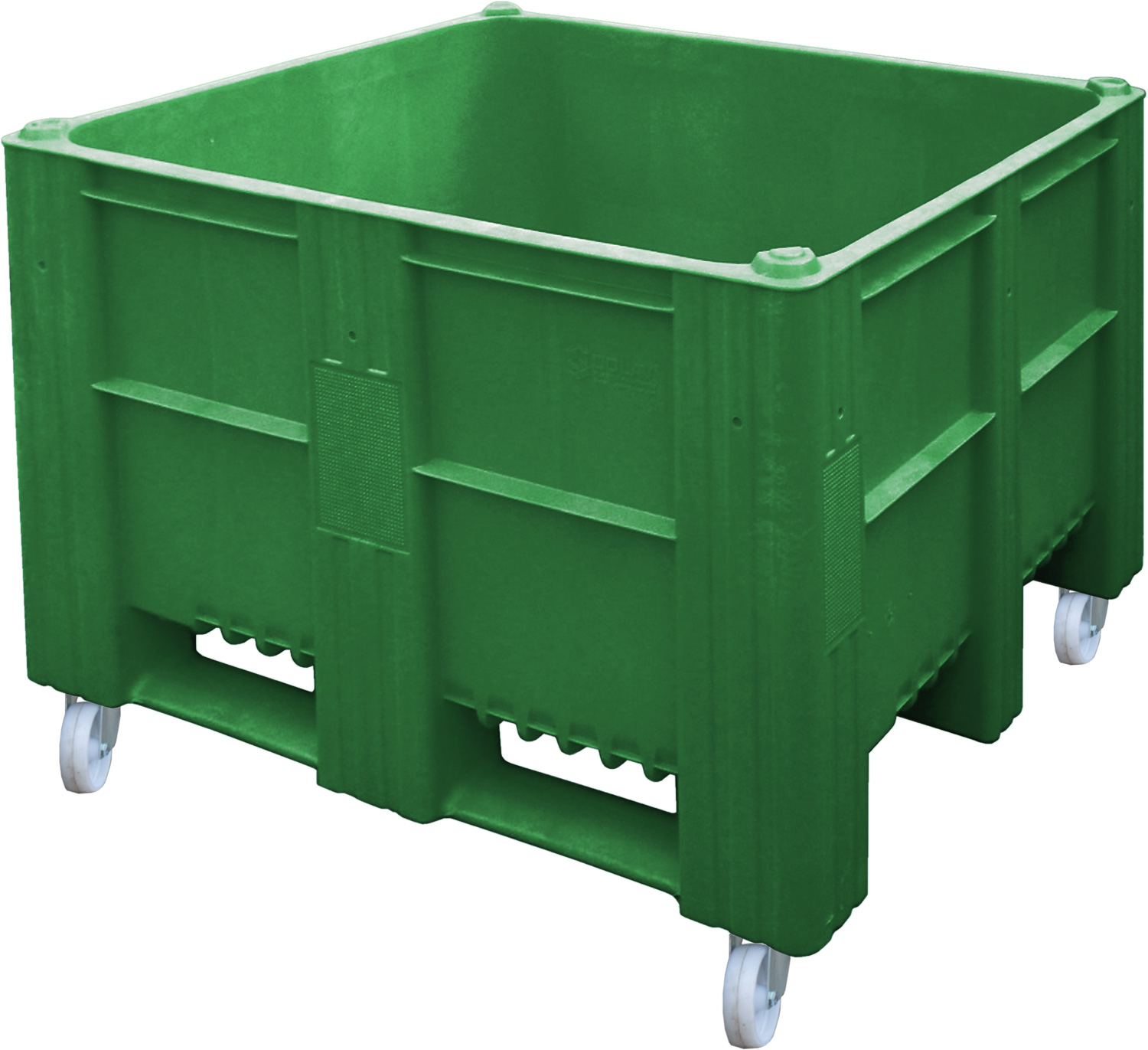 BoxPallet сплошной на колесах зеленый 11-100-WA ACE (Вар.1) Полиэтилен низкого давления (HDPE)