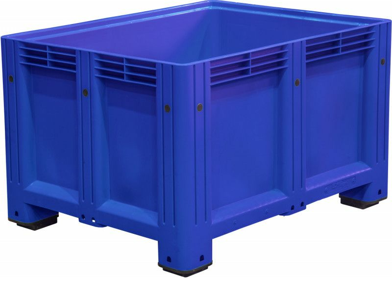 Большой пластиковый контейнер D-Box 1210 S (760) (п/бок) Big Box 1200х1000х760 сплошной на ножках с полубоковиной синий