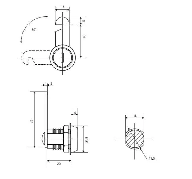 Почтовый замок Banggu 20 мм, ригель с вырезом