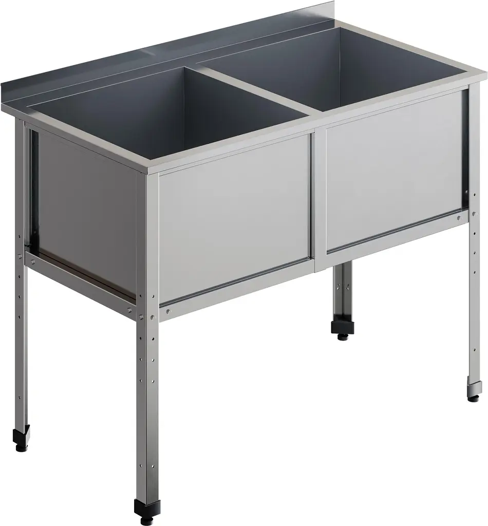 Ванна двухсекционная с бортом RESTOINOX ВМС-2/5-Б-ЭК