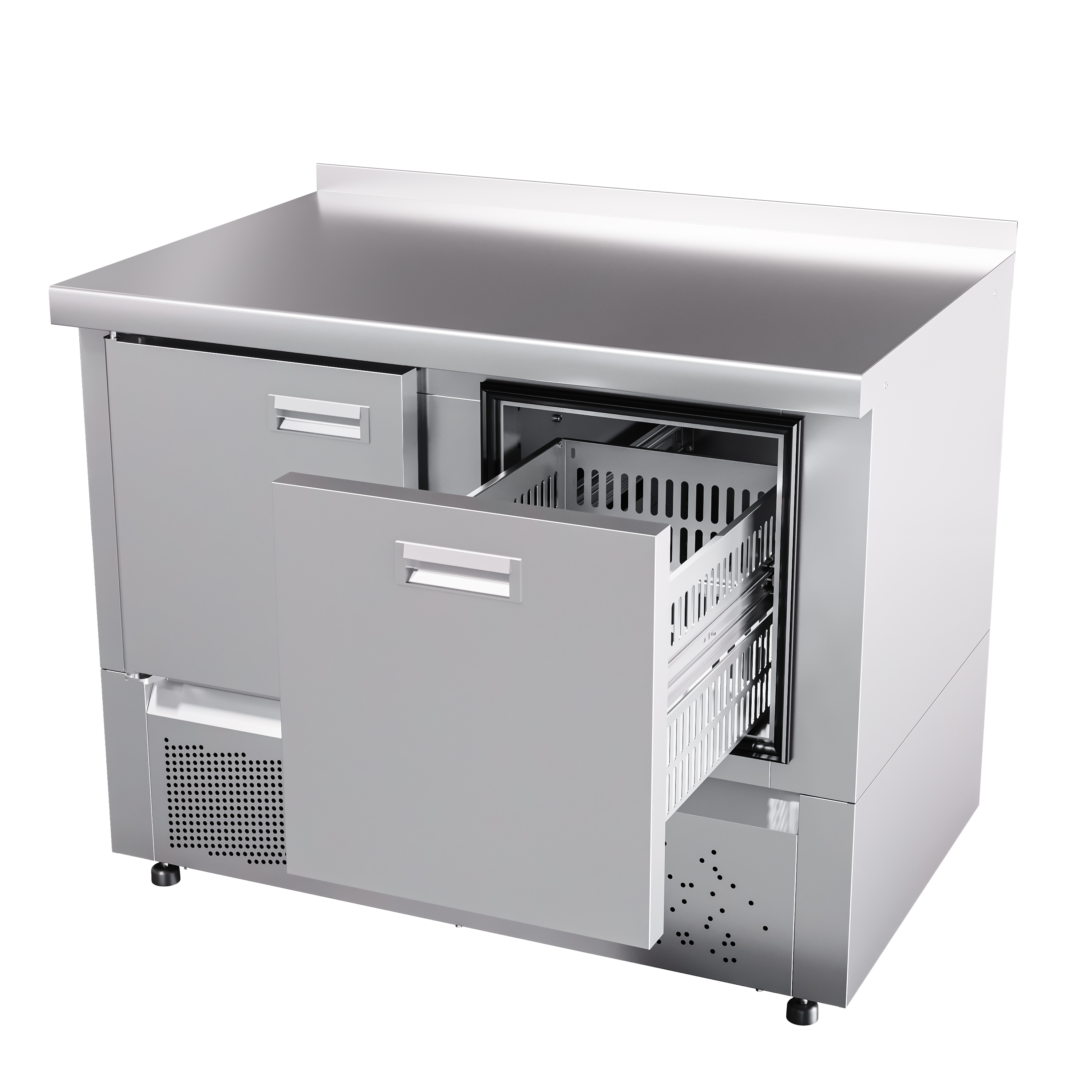 Стол холодильный среднетемпературный СХС-70Н-01 (дверь, ящик 1) с бортом
