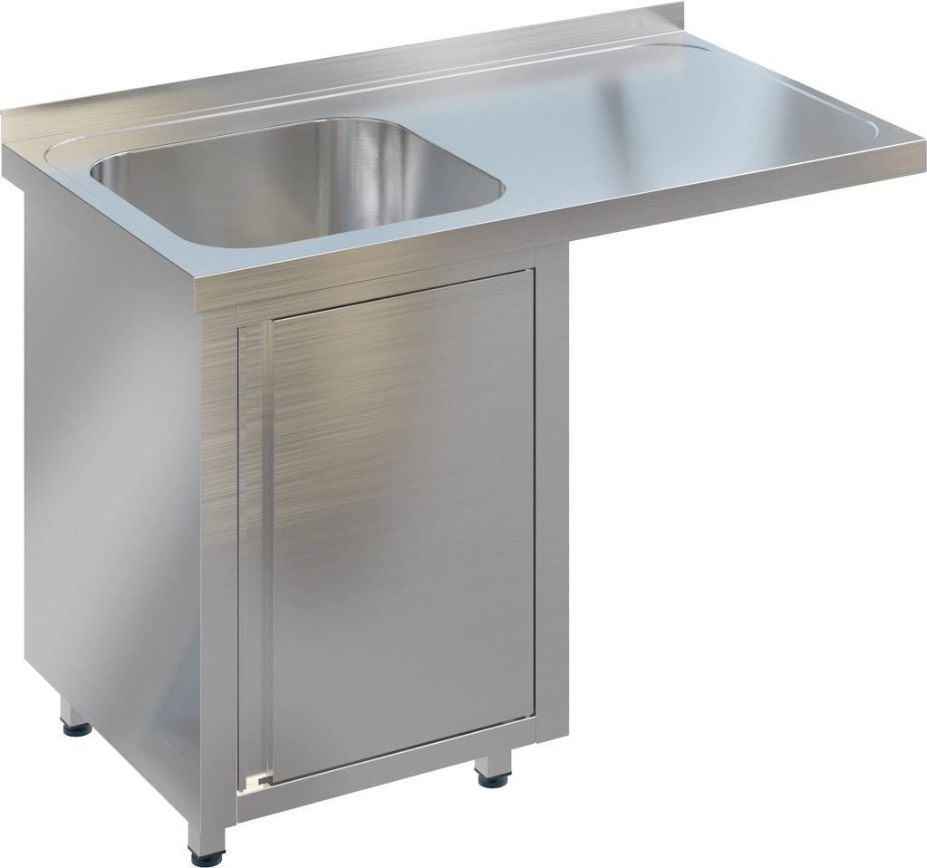 Ванна моечная с рабочей поверхностью RESTOINOX ВМЦЗРК/1-12/7-БЛ крыло под посудомойку справа