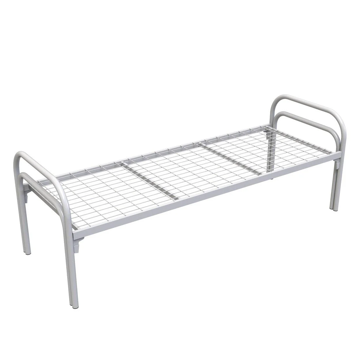 Фото кровать металлическая одноярусная км-1.40/190х80