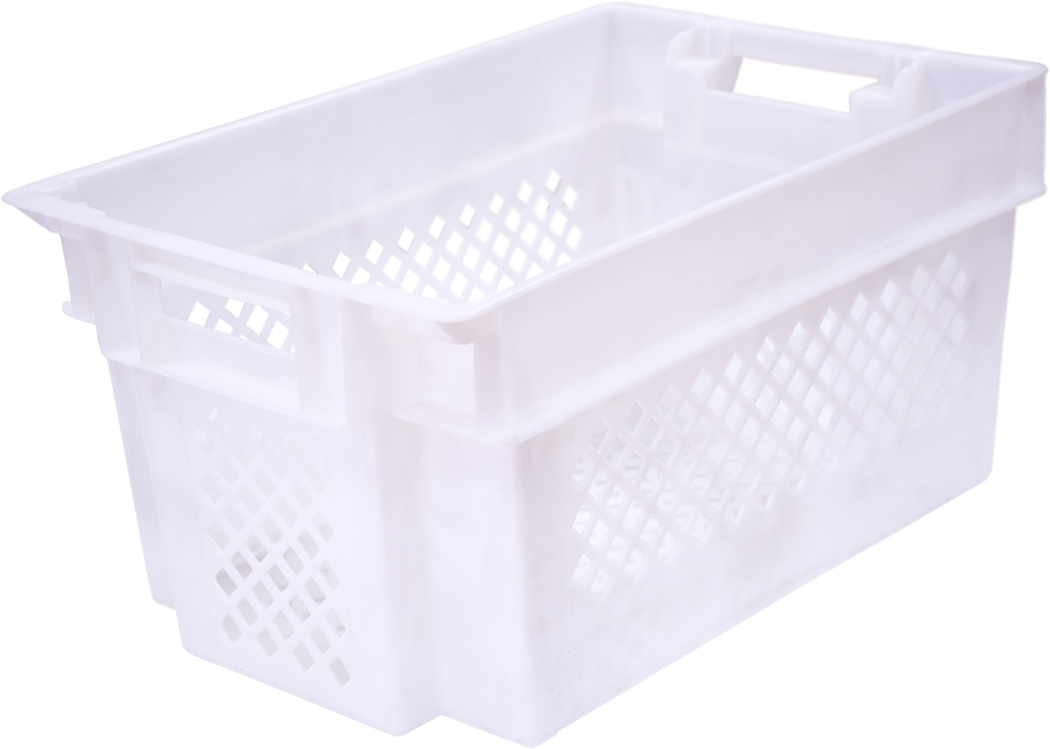 Ящик морозостойкий 108 пластиковый 600х400х300 мм для универсального применения в пищевой и непищевой отраслях промышленности перфорированный белый