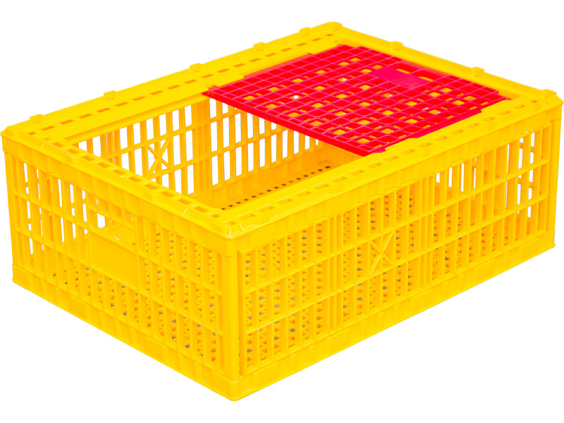 Ящик пищевой 311-А 270 м пластиковый 780х570х270 мм для перевозки живой птицы перфорированный жёлтый