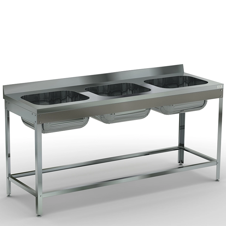 Ванна моечная трехсекционная Кобор ВМЦ/3-210/70/430